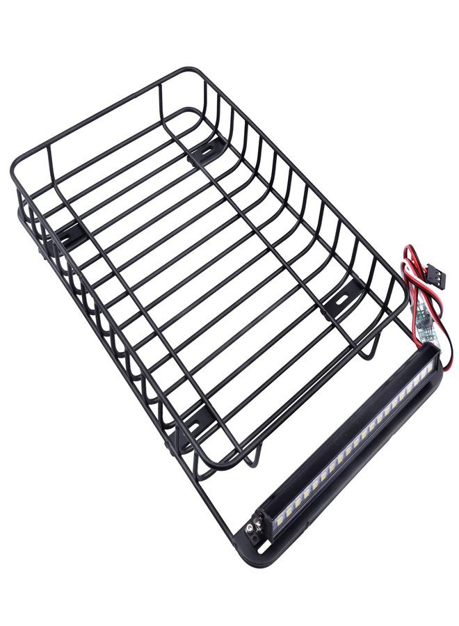 CrazyHobby RC 1/10 Metal Roof Rack Luggage with LED Light Bar for 1:10 RC Crawler Car TRX-4 Axial SCX10 90046 SCX10 III AXI03007 Redcat Gen 8 RGT - Image 3